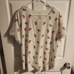 Van Heusen White Blouse with Watermelon Print